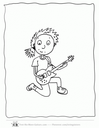 guitar coloring pages girl guitar player 5
