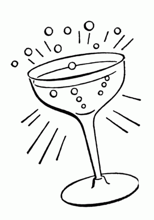 Retro Line Drawings - Cocktail Glass - The Graphics Fairy