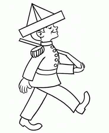 Pre-K Coloring Pages | Free Printable Soldier Marching 