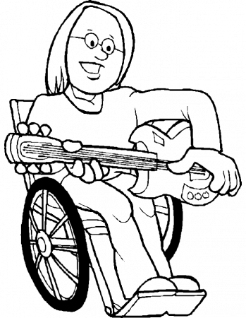 Competition Race Run Disabled Day Coloring Pages - Disabilities 