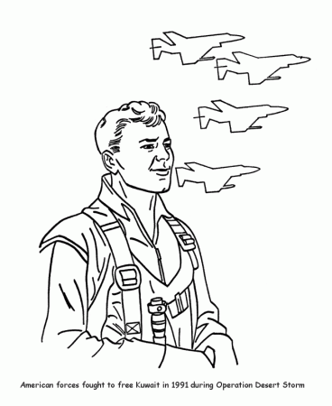 Veterans Day Coloring Pages - Gulf War - Air Force Veterans 
