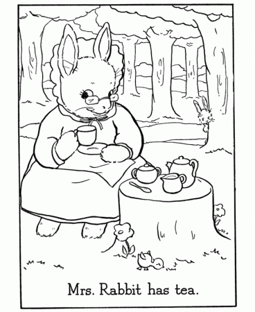 Easter Bunny Coloring Pages | Mrs. Bunny Rabbit printable Easter 