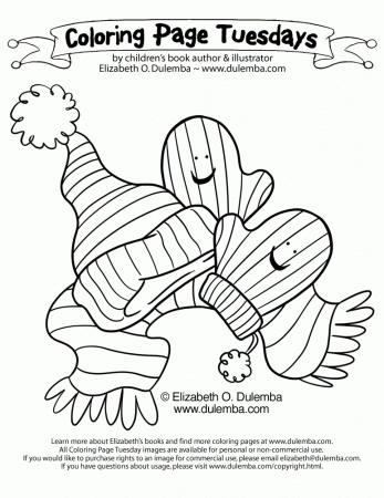 dulemba: Coloring Page Tuesday - Mittens!