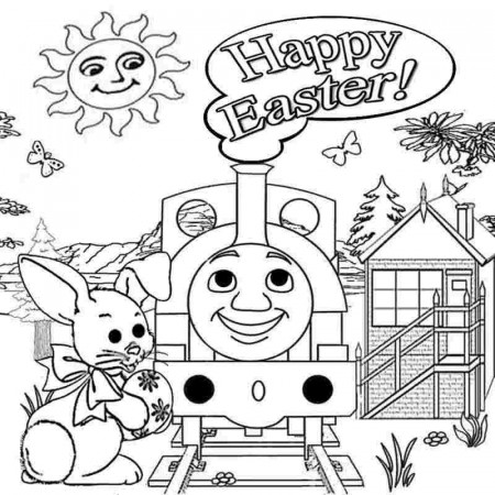 Easter Thomas The Train Coloring Sheets Free Printable For Kids 
