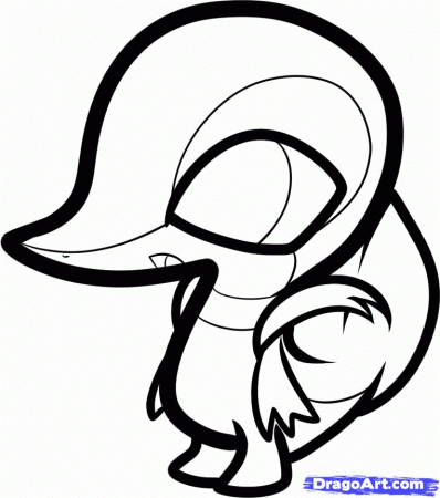 How to Draw Chibi Snivy, Snivy, Step by Step, Chibis, Draw Chibi 