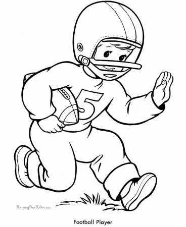 Childprintable Coloring Pages Football Player