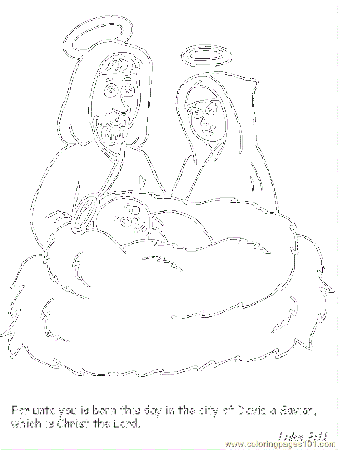 jesus nativity Colouring Pages
