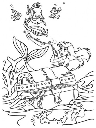 Ariel And Flounder Coloring Pages - Free Printable Coloring Pages 