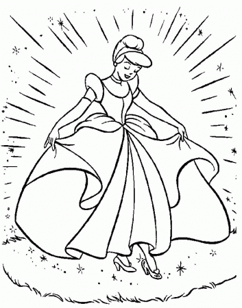 The Princess Cinderella Disney Coloring Page - Princess Coloring 