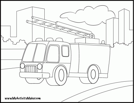 fire jeep Colouring Pages