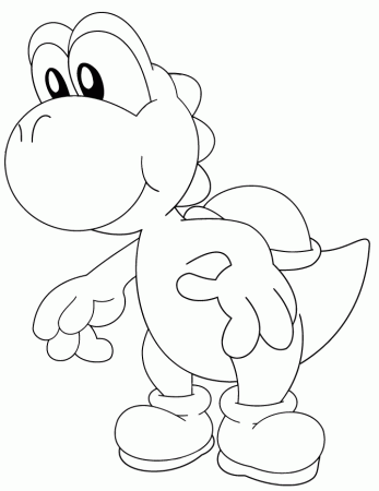 Green Yoshi Coloring Page | Free Printable Coloring Pages
