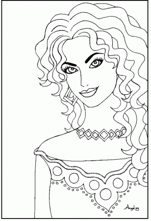 Woman angel Colouring Pages