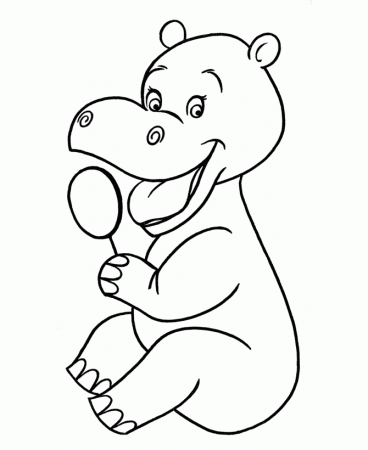 Pre-K Coloring pages | Hippopotamus | Grad School - SLP