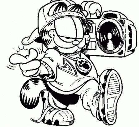 Download Garfield Takes The Radio Coloring Page Or Print Garfield 