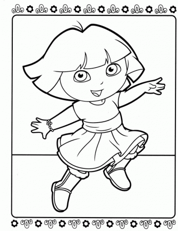 Happy Dora Coloring Page For Girls Coloring Page HQ 286399 Flushed 