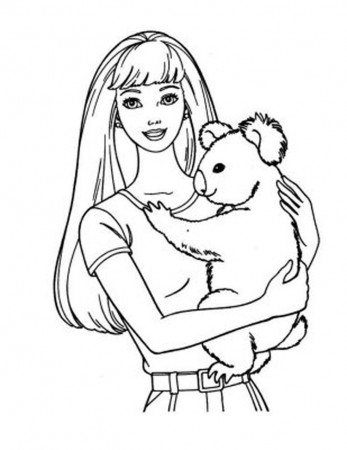 Free coloring pages – barbie and Kuala coloring pages for kids 