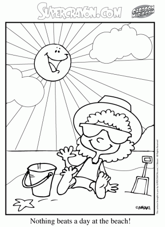 Beach theme Colouring Pages