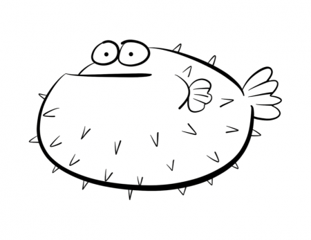 Puffer Fish Drawing For Kids Images & Pictures - Becuo