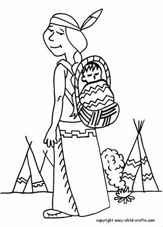 Indians - Thanksgiving Coloring Pages