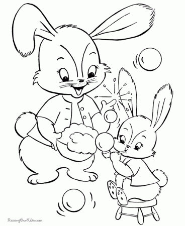 Easter bunny coloring pages - 009