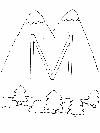 M Mountains Alphabet Coloring Pages & Coloring Book
