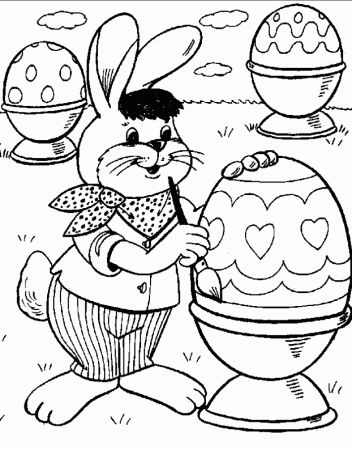Easter Egg Painting Coloring Page & Coloring Book