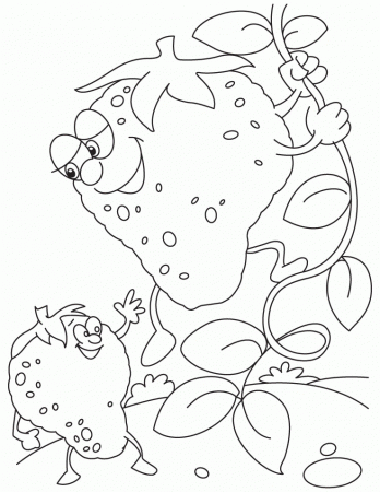 Strawberry playing coloring pages | Download Free Strawberry 