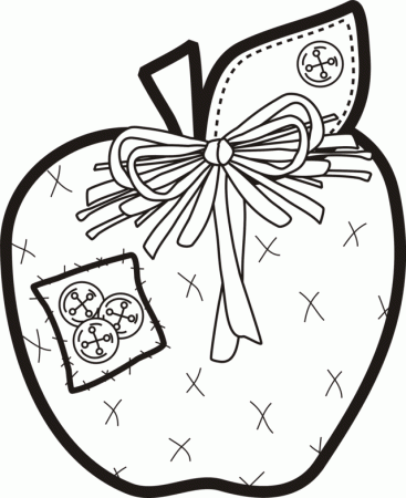 Patchwork Apple Coloring Page | Greatest Coloring Book