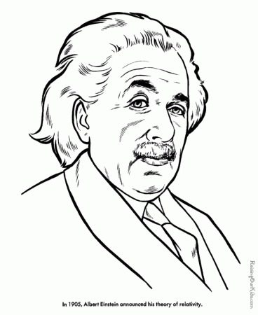 Albert Einstein American History People Coloring Pages