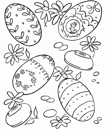 Easter Egg Coloring Pages | BlueBonkers - Page of Easter Eggs - P2