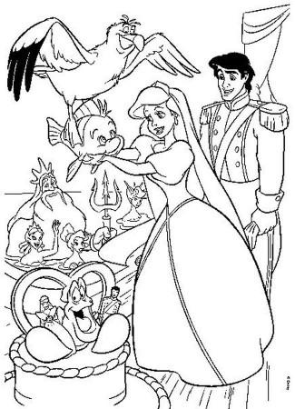 ariel and friends Colouring Pages