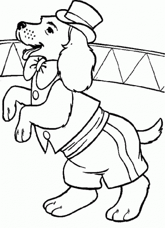 Circus Dog Coloring Page | Kids Coloring Page