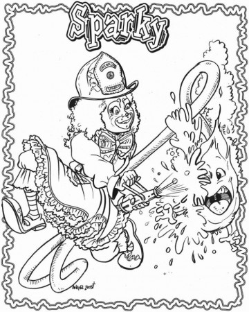 sparky the fire dog Colouring Pages