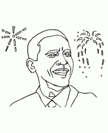 Bluebonkers : Barack Obama coloring page - Obama fireworks