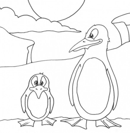 Winter Fun And Interesting Penguin Coloring Page - Kids Colouring 