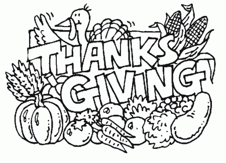 Coloring Pages For Kids Online To Color Thanksgiving