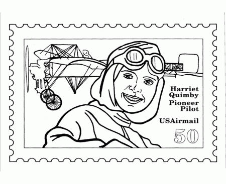 BlueBonkers: Postage Stamp Coloring Pages - Featured People 