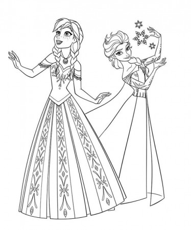 frozen-coloring-pages-anna-and-elsa-and-olaf-205 | Free coloring 