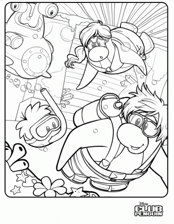 Club Penguin - New Coloring Page for the Underwater Expedition of 