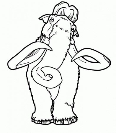 Manfred Mammoth - Ice Age Coloring Pages : Coloring Pages for Kids 