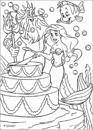 cutting birthday cake coloring page | HelloColoring.com | Coloring 