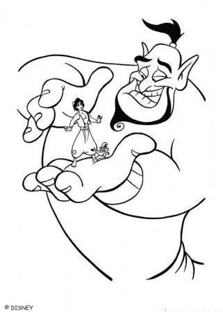 Aladdin And The Genie Lamp Coloring Pages - Disney Coloring Pages 