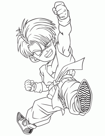 Dragon Ball Z Kid Trunks Coloring Page | Free Printable Coloring Pages