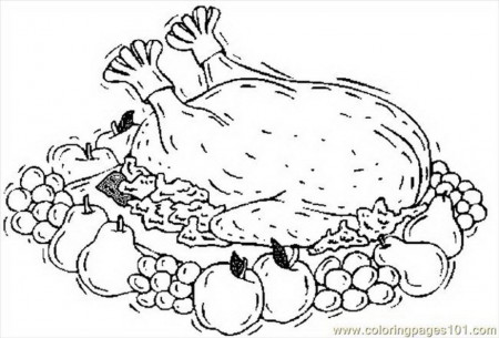 Free Printable Coloring Page Turkey Cooked Holidays 