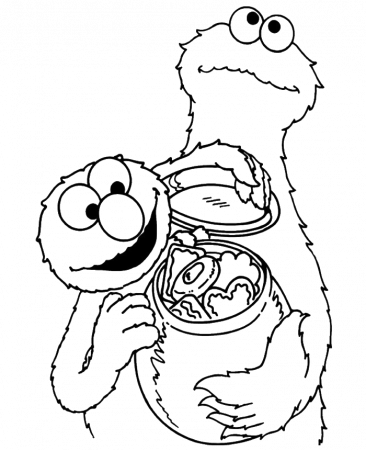 Cookie Monster Share Cookies Coloring Page - Cookie Monster 