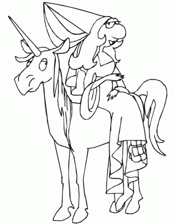 Princess And Unicorn Coloring Pages | Disney Coloring Pages 