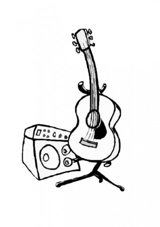 Free Guitar Coloring Pages