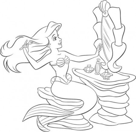 Download Ariel Make Up On Little Mermaid Coloring Pages Or Print 