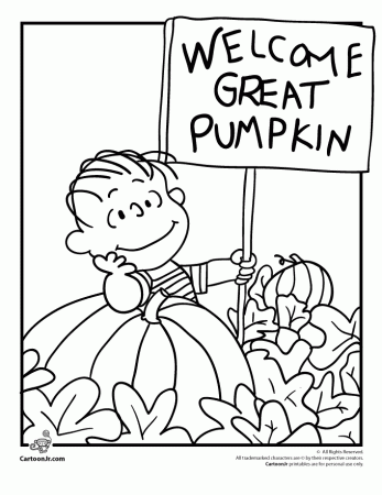 Charlie Brown Great Pumpkin Coloring Pages Images & Pictures - Becuo