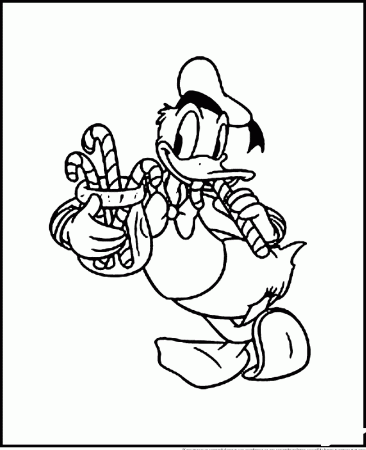 Donald Eating Candy Canes Coloring Page | Kids Coloring Page